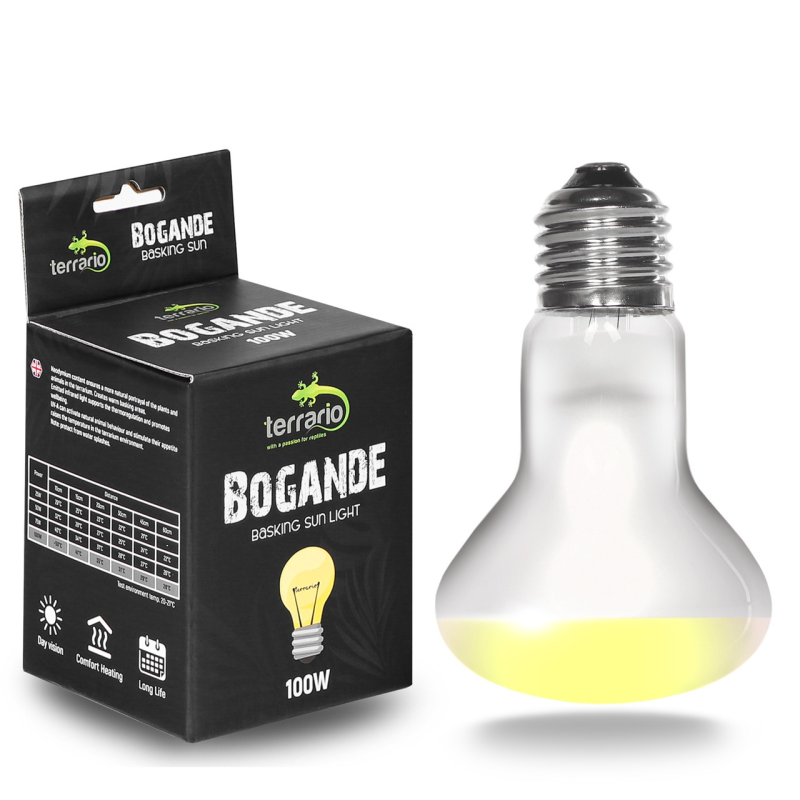 Лампа точкового нагріву Terrario Bogande Basking Sun Light 100w з UVA-променями для рептилій і тераріумів