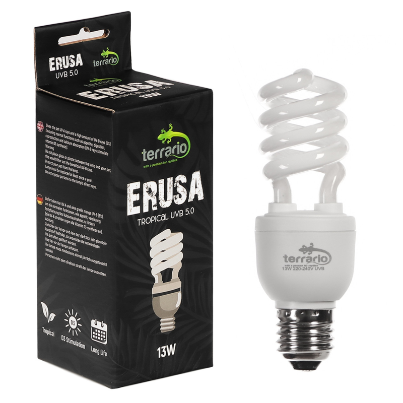 Люмінесцентна лампа Terrario Erusa Tropical UVB 5.0 13W  для тропічних рептилій та амфібій