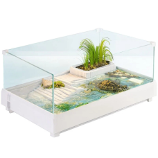 Тераріум-акваріум для черепахи Kruger Meier Turtle Shell Garden 49x31x19.5 см з островом і гідропонним контейнером