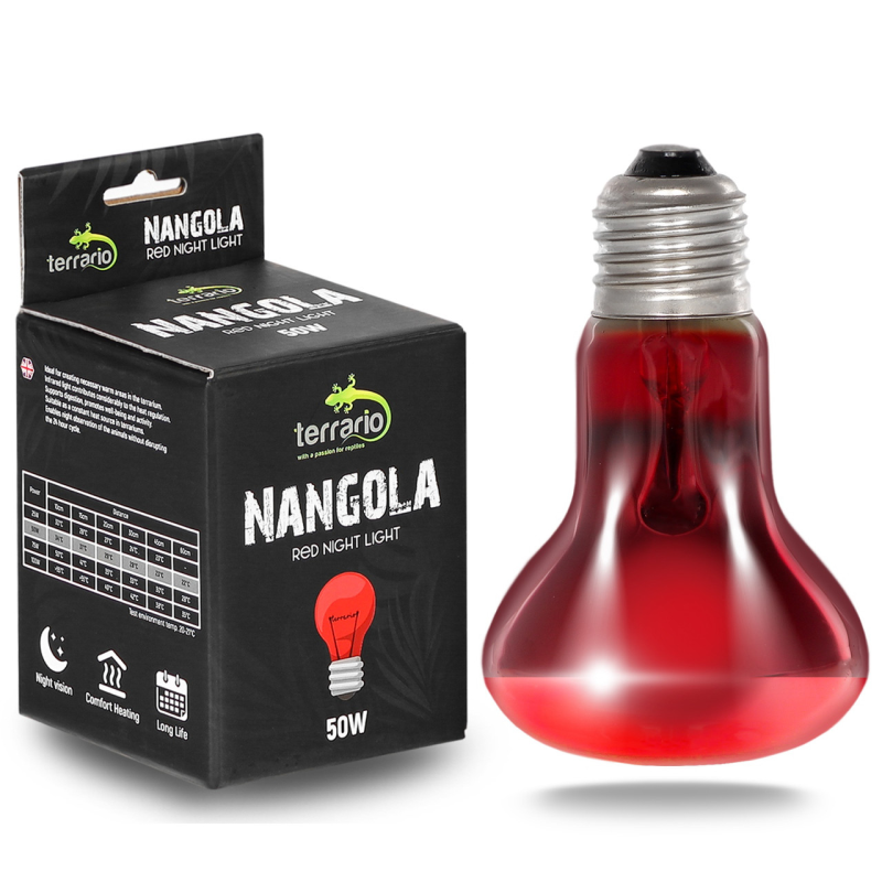 Інфрачервона нагрівальна лампа Terrario Nangola Red Night Light 50W