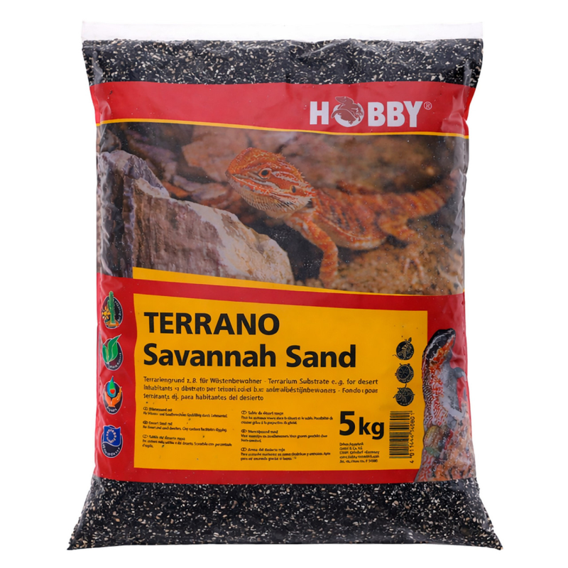 Пісок чорний  Hobby Terrano Savannah Sand 5 кг 0,18-0,4 мм для тераріуму та рептилій (33220)