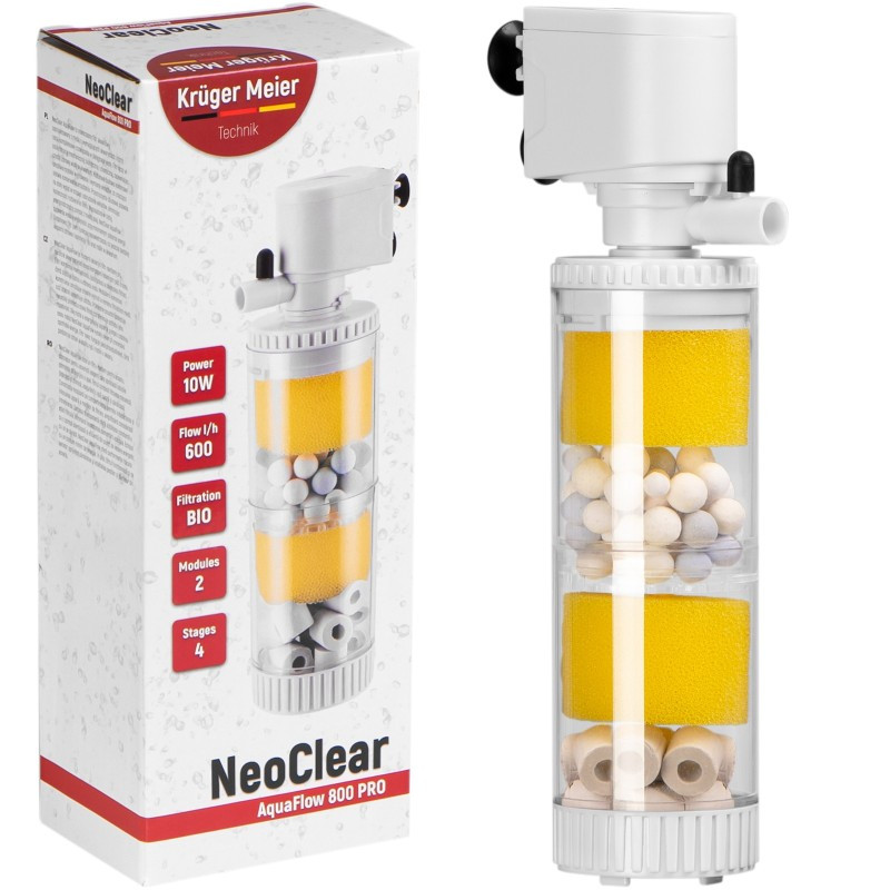Внутрішній фільтр Kruger Meier NeoClear 800 з біофільтрацією та аерацією для акваріумів 40–80 літрів