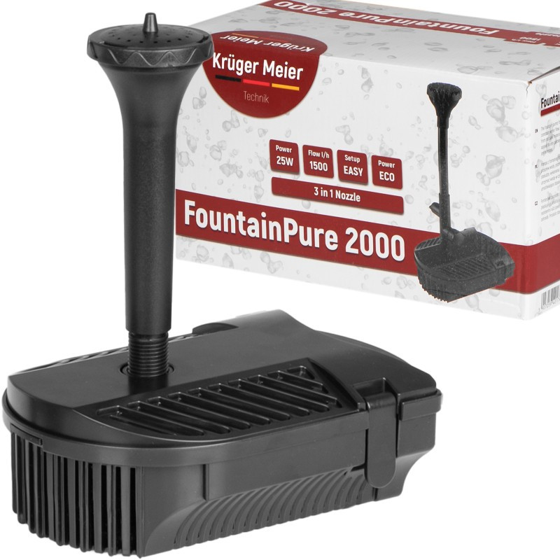 Фонтан-фільтр для ставка Kruger Meier FountainPure 2000 - 3 в 1: насос, фільтр, фонтан (1500 л/год)