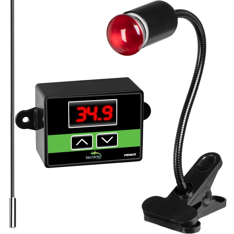 Світильник довгий з затискної ручкою і термостатом Terrario Long ReptiSun Temperature Control 200W